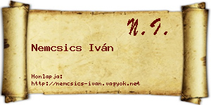 Nemcsics Iván névjegykártya